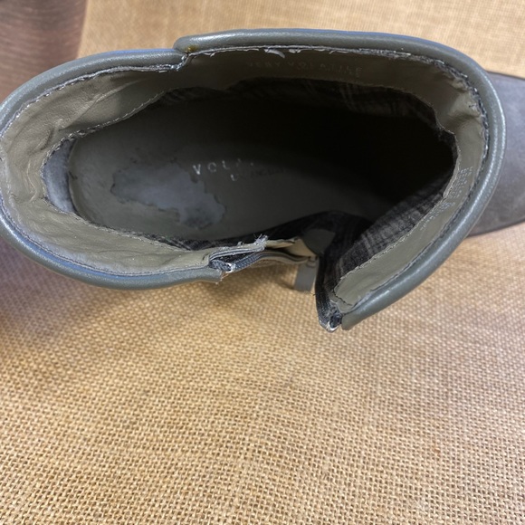 Grey booties wedges ankle boots leather suede zipper women’s 8 - Picture 8 of 12